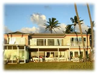 View of the house from the beach (catered event) - Honolulu, Oahu, HI - Hawaii Vacation Rental - Beautiful Villa Accommodations